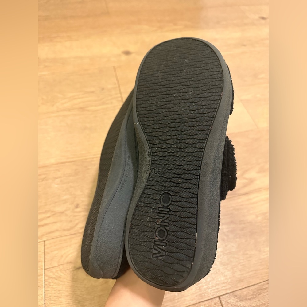 Vionic Gemma Slipper Mule Black Fleece faux Fur black womens , size 10 - Picture 10 of 10